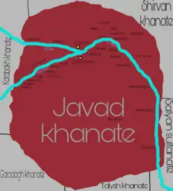 Javad Khanate and adjacent khantes