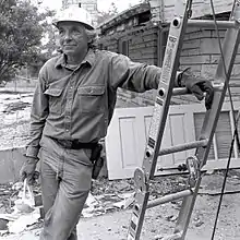 Jay Baldwin was acting team leader during the step by step dismantling of the Dymaxion Dwelling Machine near Wichita, Kansas.