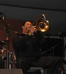 New Orleans Jazz & Heritage Festival: Freddie Lonzo playing on Economy Hall stage