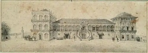 Palace of São Cristóvão, the former residence of the Emperors of Brazil, 19th-century lithograph by Jean-Baptiste Debret