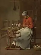 Woman Spinning (The Spinning Wheel), c. 1855-60. Clark Art Institute