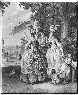 Jean-Michel Moreau, Le Rendez-vous pour Marly, engraved by Carl Guttenberg c. 1777.
