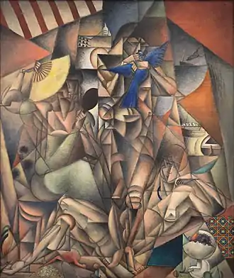 Jean Metzinger, 1912–1913, L'Oiseau bleu, (The Blue Bird), oil on canvas, 230 x 196 cm