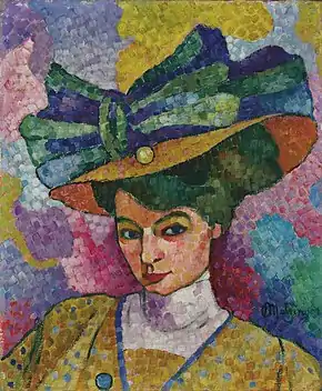 Jean Metzinger, Femme au Chapeau, c.1906, oil on canvas, 44.8 x 36.8 cm, Korban Art Foundation