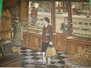 La Boulangerie, oil on canvas, exhibited in 1933 at the Salon de l'Essor in Dijon, France.