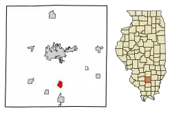 Location of Bonnie in Jefferson County, Illinois.