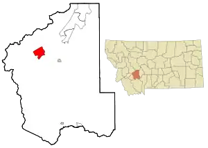 Location of Basin, Montana