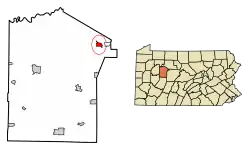 Location of Brockway in Jefferson County, Pennsylvania