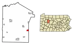 Location of Sykesville in Jefferson County, Pennsylvania.