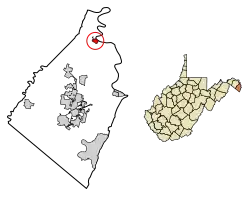 Location of Shepherdstown in Jefferson County, West Virginia.