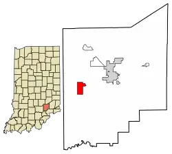 Location of Hayden in Jennings County, Indiana