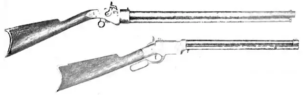 The Jennings (top) and Volcanic (bottom) rifles