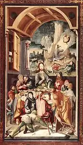 The Last Supper, first opening, left, outside (panel A li b)