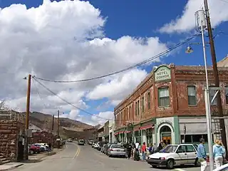 View of Jerome Historic District, looking west up Main Street towards the mine, 2006.