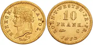 10 Franken 1813 Jérôme Bonaparte, King of Westphalia