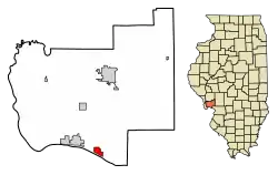 Location of Elsah in Jersey County, Illinois.