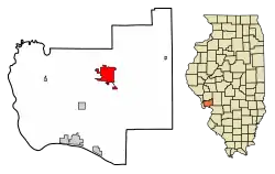 Location of Jerseyville in Jersey County, Illinois.