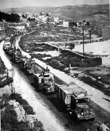 Image 29Supply convoy on its way to besieged Jerusalem, April 1948 (from History of Israel)
