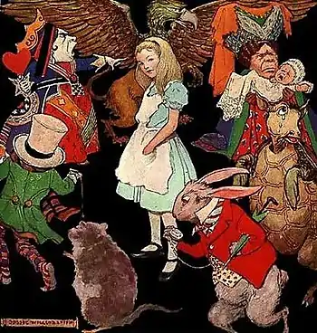 From the cover of Nora Archibald Smith's book Boys and Girls of Bookland (1923), illustrated by Jessie Willcox Smith