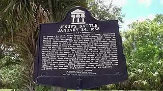 Another Park Sign, this time explaining the Second Battle of the Loxahatchee.