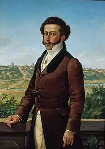 Pedro of Braganza, Prince Royal of Portugal and Brazil (later Emperor Pedro I of Brazil and King Pedro IV of Portugal), by Benedito Calixto (1822).