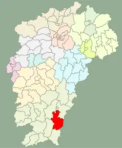 Location in Jiangxi