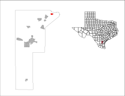 Location of Sandia in Jim Wells County, Texas