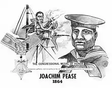 A U.S. Navy poster featuring Pease