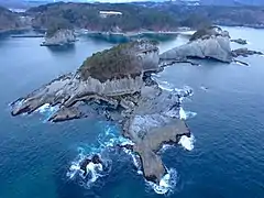 A panorama view of Jōdogahama in Miyako city.