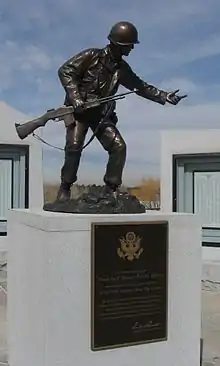 Bronze Statue of Pvt. Joe P. Martinez by Maxine at the Weld County Veterans Memorial
