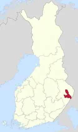 Location of Joensuu in Finland