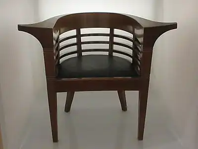 Chair designed by Rode in 1898 for Dr. Alfred Pers now on display in the Danish Design Museum