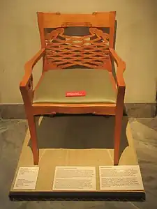 Chair designed by Rode on display in the Danish Design Museum.