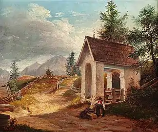 Resting in Front of the Chapel (1871)