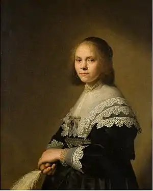 Portrait of a Woman with an ostrich feather fan