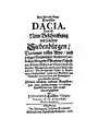 Das Alt- und Neu-Teutsche Dacia by Johannes Tröster (1666)