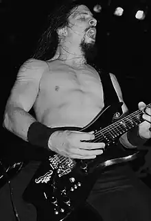 John Christ performing live with  Danzig in 1989.