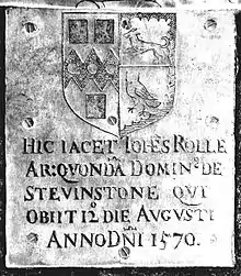 Small monumental brass of John Rolle