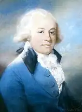 Portrait of John Webbe-Weston (d. 1823), pastel by John Russell, a painter born in nearby Guildford in 1745. This portrait hung at Sutton Place in 1893.