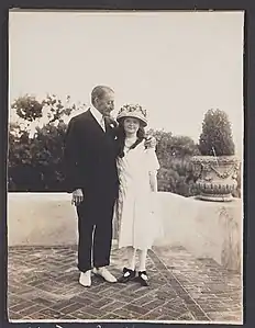 Esther Murphy Arthur as a girl with actor John Drew Jr., between 1910 and 1915