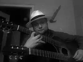 John Hammink, with his Ecuadorian guitar