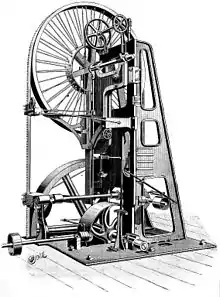 Engraving of a bandsaw 1850-185