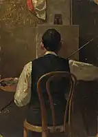 John Mather, The Artist (Louis Abrahams) at His Easel, 1887