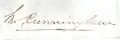 Signature of John Cunningham, Ironmaster of Barrhead who purchased the Chapelton estate from James McAlester Esq. in May 1874.