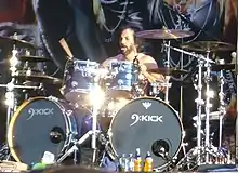 Johnny Dee playing live with Doro in 2013