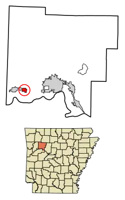Location of Hartman in Johnson County, Arkansas
