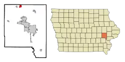 Location of Shueyville, Iowa