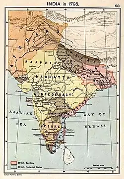 Map of India in 1795.