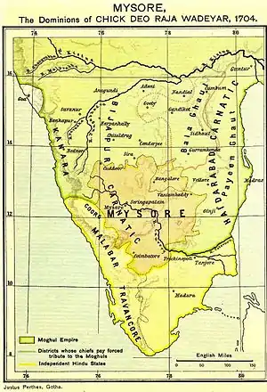 Territories of the original Wadeyar kingdom