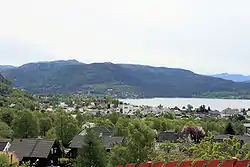 View of the town of Jørpeland